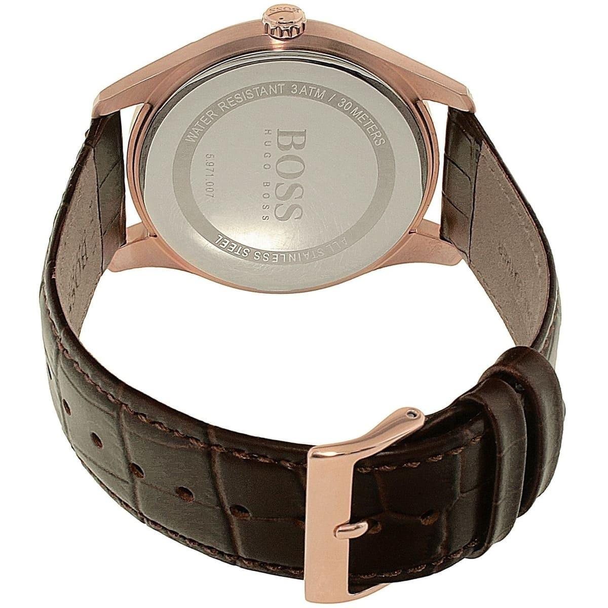  Shop Authentic Hugo Boss Ambassador Grey Dial Brown Leather Strap Watch for Men - 1513387 - Luxxuri