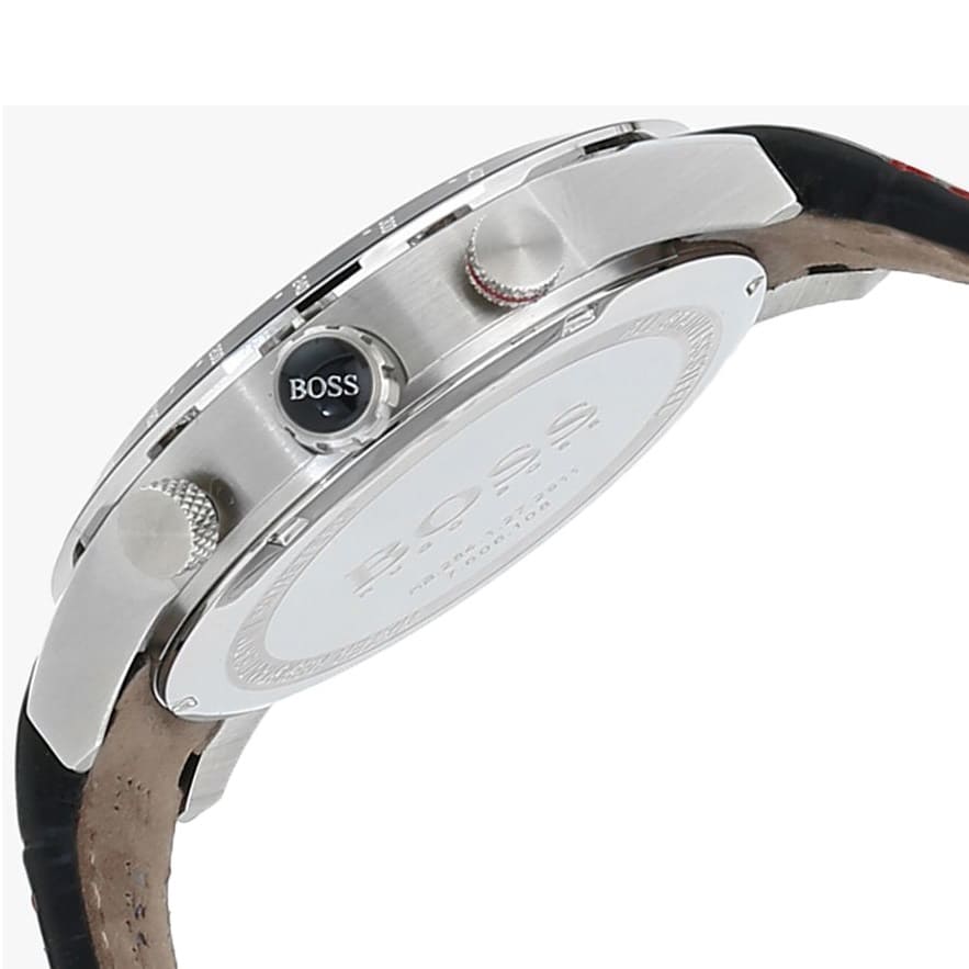  Shop Authentic Hugo Boss Rafale Chronograph Black Dial Black Leather Strap Watch For Men - 1513390 - Luxxuri