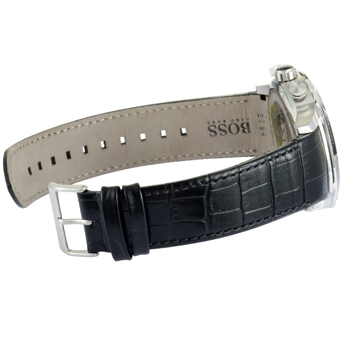  Shop Authentic Hugo Boss Rafale Chronograph Blue Dial Black Leather Strap Watch For Men - 1513391 - Luxxuri
