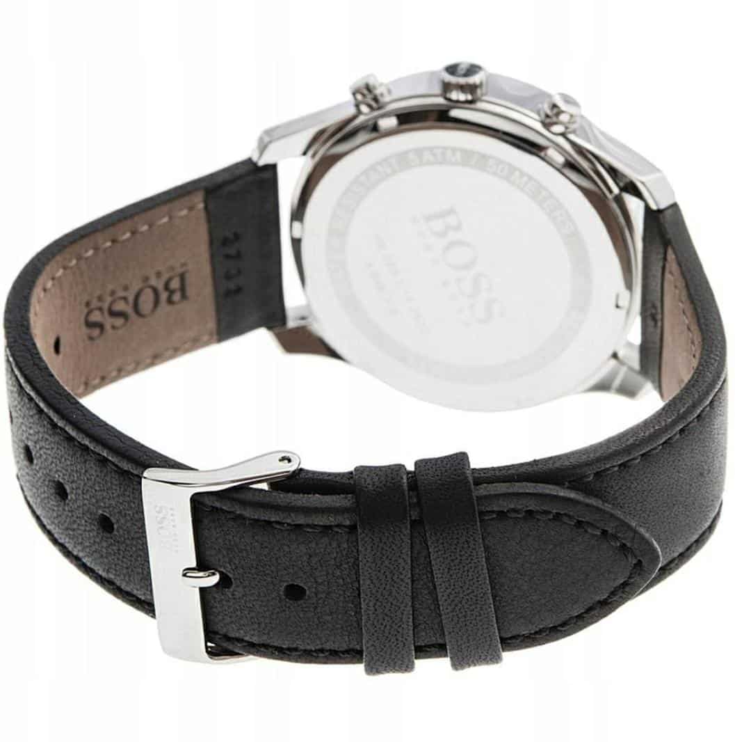  Shop Authentic Hugo Boss Time One Chronograph Black Dial Black Leather Strap Watch for Men - 1513430 - Luxxuri