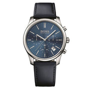  Shop Authentic Hugo Boss Time One Blue Dial Black Leather Strap Watch for Men - 1513431 - Luxxuri