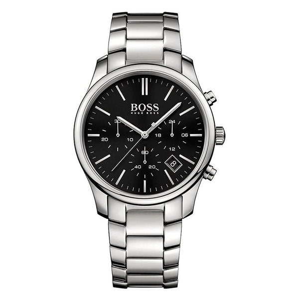  Shop Authentic Hugo Boss Commander Black Dial Silver Steel Strap Watch for Men - 1513433 - Luxxuri