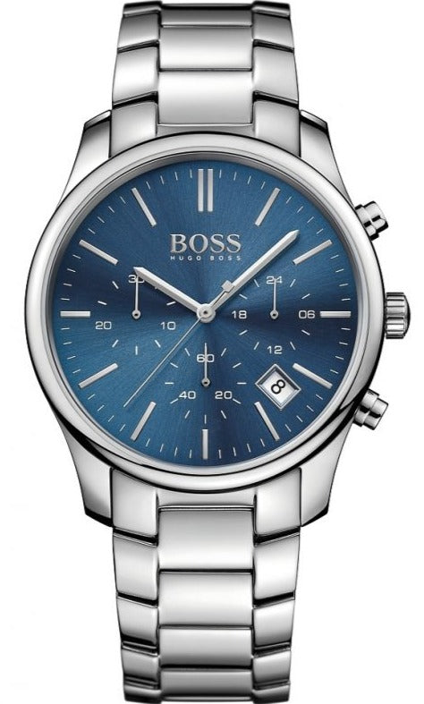  Shop Authentic Hugo Boss Commander Blue Dial Silver Steel Strap Watch for Men - 1513434 - Luxxuri