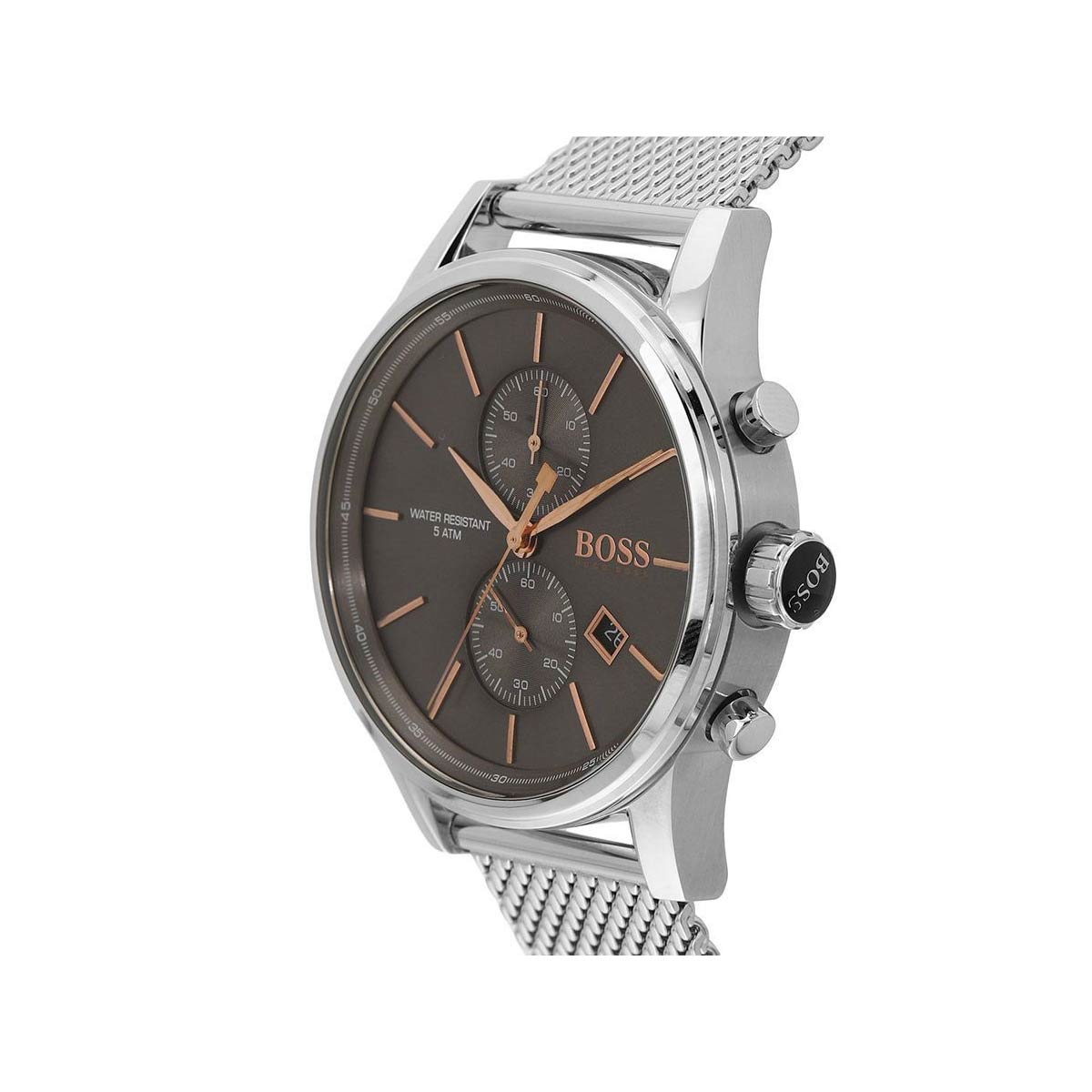  Shop Authentic Hugo Boss Jet Chronograph Grey Dial Silver Mesh Bracelet Watch for Men - 1513440 - Luxxuri
