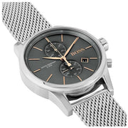  Shop Authentic Hugo Boss Jet Chronograph Grey Dial Silver Mesh Bracelet Watch for Men - 1513440 - Luxxuri