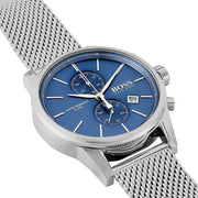 Shop Authentic Hugo Boss Jet Blue Dial Silver Mesh Bracelet Watch for Men - 1513441 - Luxxuri