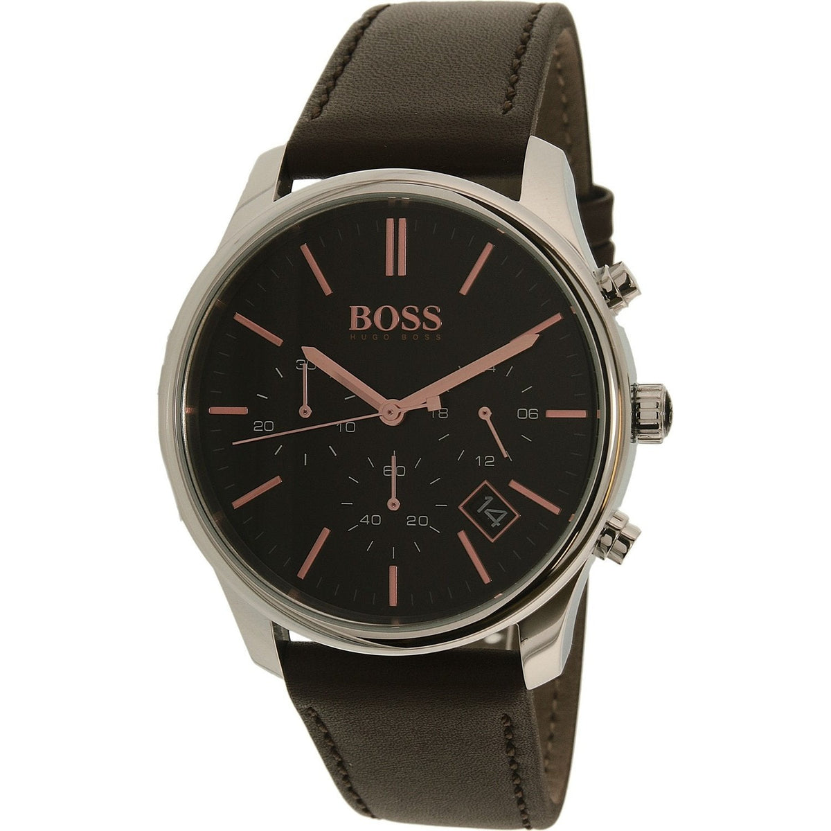  Shop Authentic Hugo Boss Time One Black Dial Brown Leather Strap Watch for Men - 1513448 - Luxxuri
