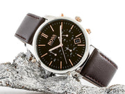  Shop Authentic Hugo Boss Time One Black Dial Brown Leather Strap Watch for Men - 1513448 - Luxxuri
