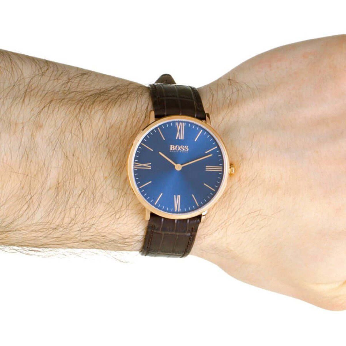  Shop Authentic Hugo Boss Classic Jackson Blue Dial Brown Leather Strap Watch for Men - 1513458 - Luxxuri