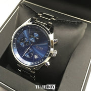  Shop Authentic Hugo Boss Grand Prix Blue Dial Silver Steel Strap Watch for Men - 1513478 - Luxxuri