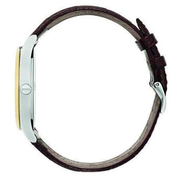  Shop Authentic Hugo Boss Classic White Dial Brown Leather Strap Watch for Men - 1513486 - Luxxuri