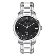  Shop Authentic Hugo Boss Governer Black Dial Silver Steel Strap Watch for Men - 1513488 - Luxxuri