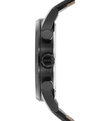  Shop Authentic Hugo Boss Navigator Black Dial Black Leather Strap Watch for Men - 1513497 - Luxxuri