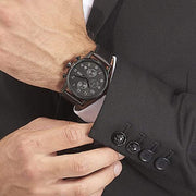  Shop Authentic Hugo Boss Navigator Black Dial Black Leather Strap Watch for Men - 1513497 - Luxxuri