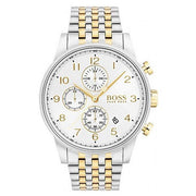 Shop Authentic Hugo Boss Navigator White Dial Two Tone Steel Strap Watch for Men - 1513499 - Luxxuri