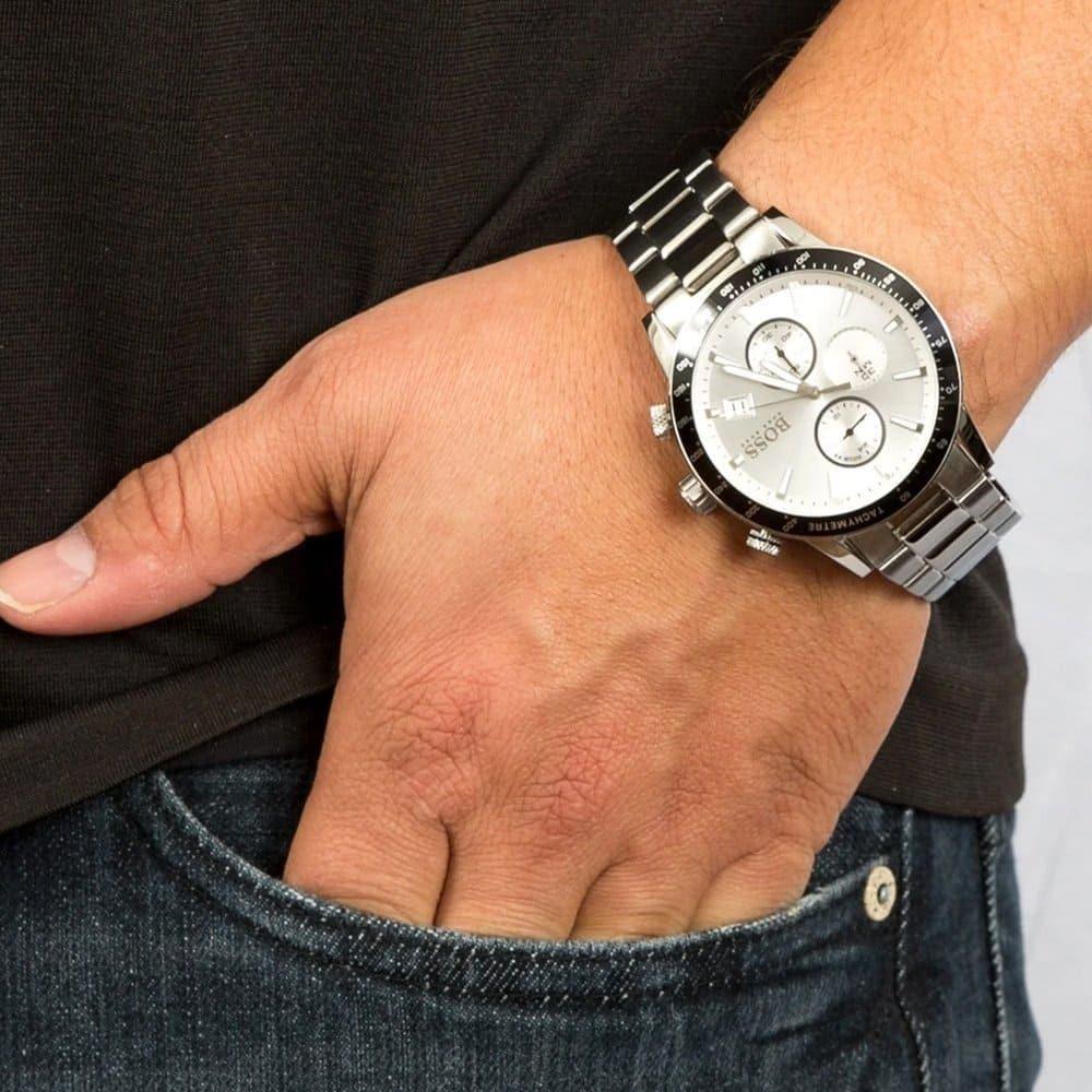  Shop Authentic Hugo Boss Rafale Competitive Sport Silver Dial Silver Steel Strap Watch for Men - 1513511 - Luxxuri