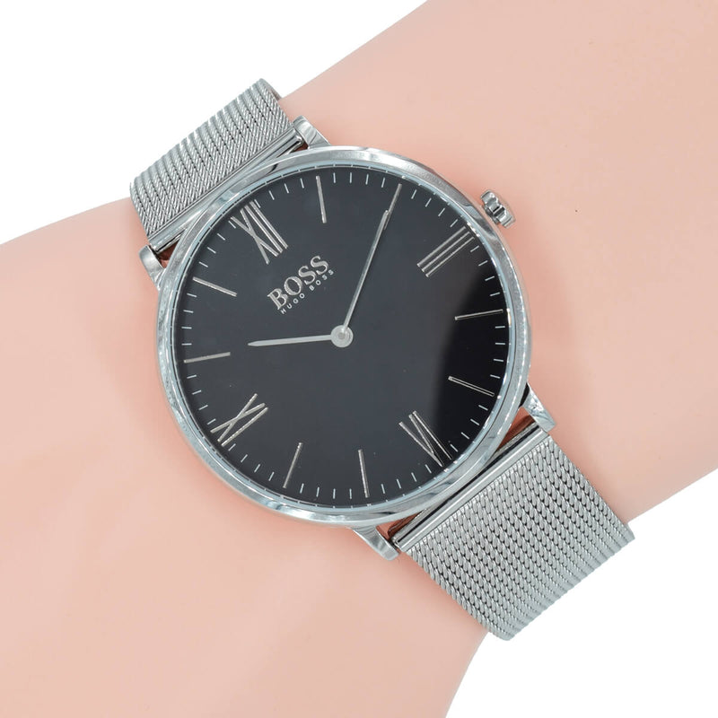  Shop Authentic Hugo Boss Jackson Quartz Black Dial Silver Mesh Bracelet Watch For Men - 1513514 - Luxxuri