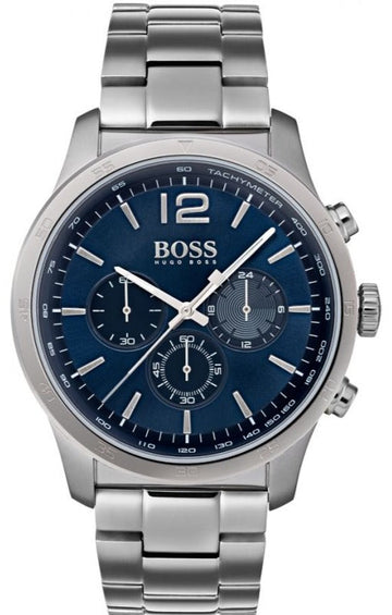  Shop Authentic Hugo Boss Professional Chronograph Blue Dial Silver Steel Strap Watch for Men - 1513527 - Luxxuri
