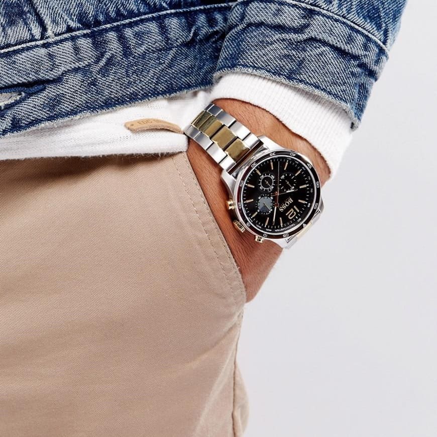  Shop Authentic Hugo Boss Professional Black Dial Two Tone Steel Strap Watch for Men - 1513529 - Luxxuri