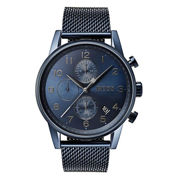  Shop Authentic Hugo Boss Navigator Chronograph Blue Dial Blue Mesh Bracelet Watch for Men - 1513538 - Luxxuri
