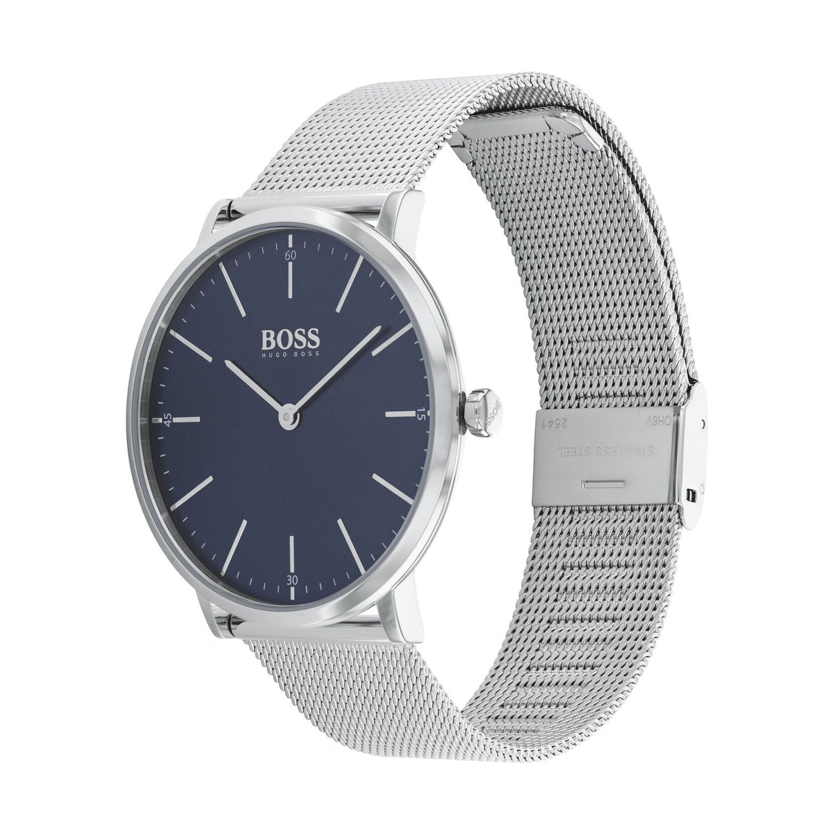  Shop Authentic Hugo Boss Horizon Quartz Blue Dial Silver Mesh Bracelet Watch For Men - 1513541 - Luxxuri