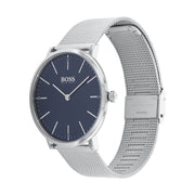  Shop Authentic Hugo Boss Horizon Quartz Blue Dial Silver Mesh Bracelet Watch For Men - 1513541 - Luxxuri