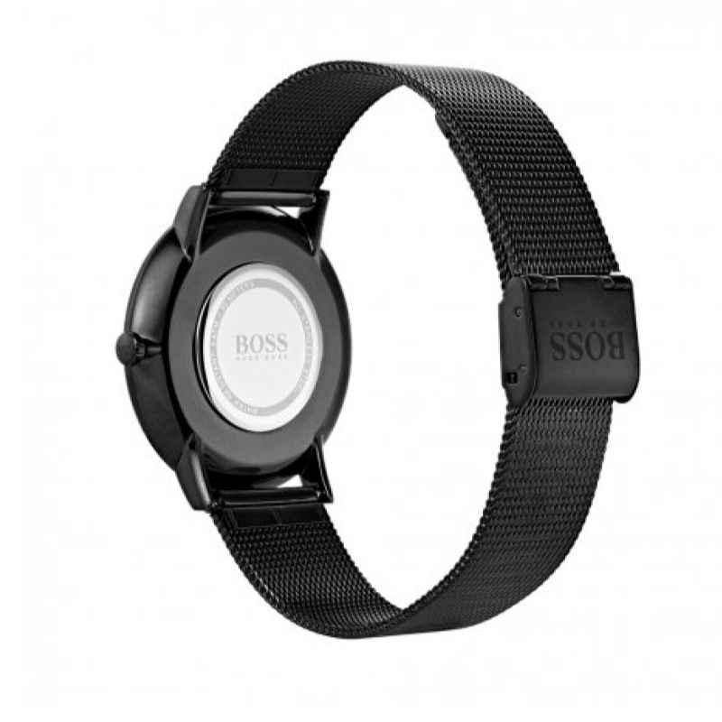  Shop Authentic Hugo Boss Horizon Quartz Black Dial Black Mesh Bracelet Watch For Men - 1513542 - Luxxuri