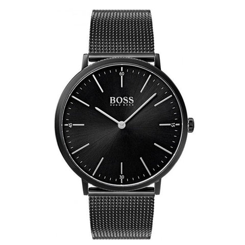  Shop Authentic Hugo Boss Horizon Quartz Black Dial Black Mesh Bracelet Watch For Men - 1513542 - Luxxuri