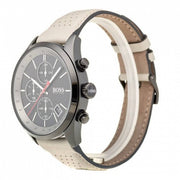  Shop Authentic Hugo Boss Grand Prix Chronograph Black Dial Grey Leather Strap Watch for Men - 1513562 - Luxxuri