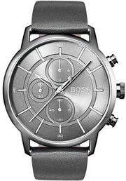  Shop Authentic Hugo Boss Architectural Grey Dial Grey Leather Strap Watch for Men - 1513570 - Luxxuri
