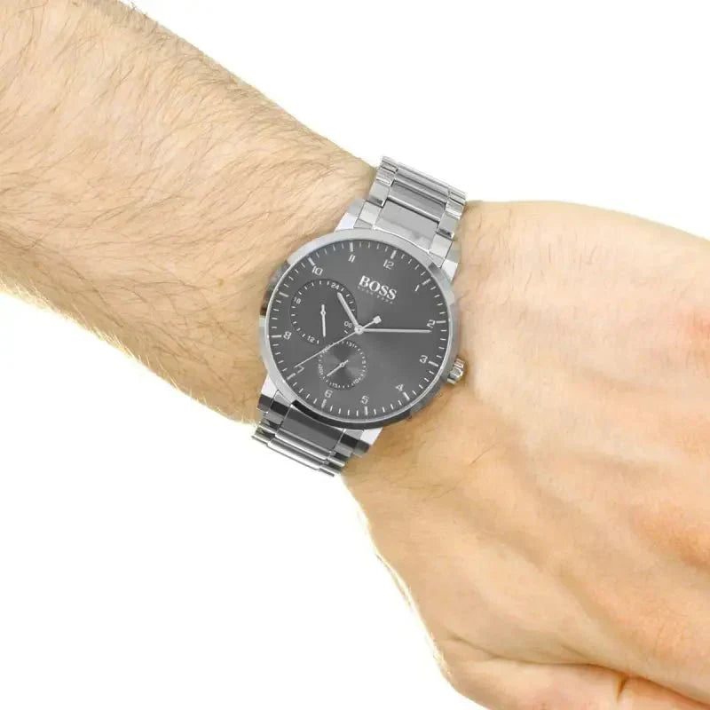  Shop Authentic Hugo Boss Oxygen Grey Dial Silver Steel Strap Watch for Men - 1513596 - Luxxuri