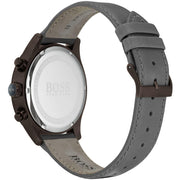  Shop Authentic Hugo Boss Grand Prix Silver Dial Grey Leather Strap Watch for Men - 1513603 - Luxxuri