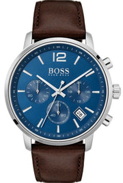  Shop Authentic Hugo Boss Attitude Blue Dial Brown Leather Strap Watch for Men - 1513606 - Luxxuri