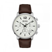  Shop Authentic Hugo Boss Attitude White Dial Brown Leather Strap Watch for Men - 1513609 - Luxxuri