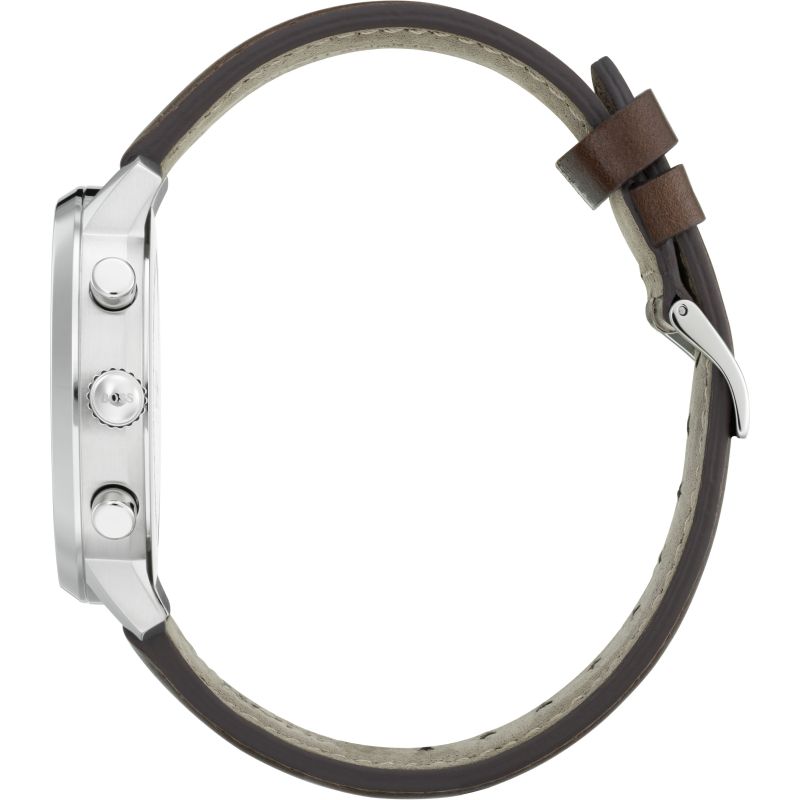  Shop Authentic Hugo Boss Attitude White Dial Brown Leather Strap Watch for Men - 1513609 - Luxxuri