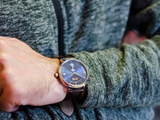  Shop Authentic Hugo Boss Corporal Blue Dial Brown Leather Strap Watch for Men - 151363 - Luxxuri