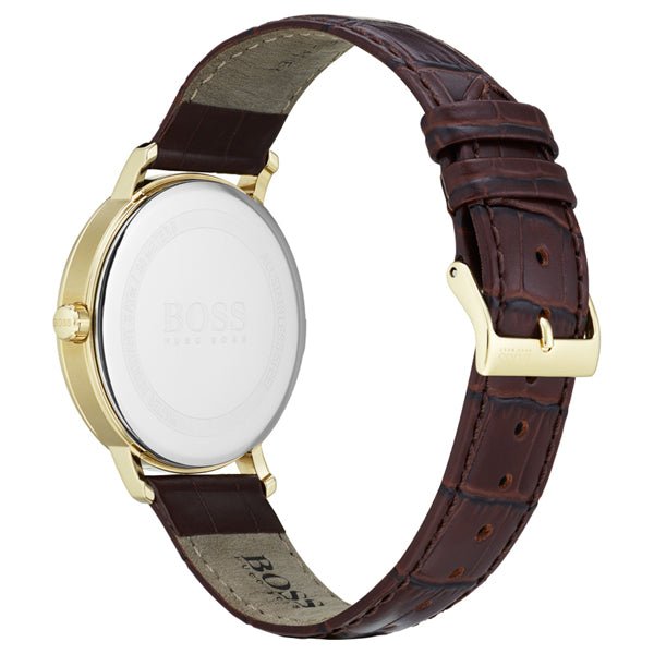  Shop Authentic Hugo Boss Corporal White Dial Brown Leather Strap Watch for Men - 1513640 - Luxxuri