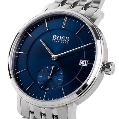  Shop Authentic Hugo Boss Corporal Blue Dial Silver Steel Strap Watch for Men - 1513642 - Luxxuri