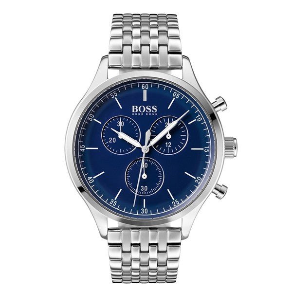  Shop Authentic Hugo Boss Companion Blue Dial Silver Steel Strap Watch for Men - 1513653 - Luxxuri