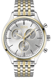  Shop Authentic Hugo Boss Companion Silver Dial Two Tone Mesh Bracelet Watch for Men - 1513654 - Luxxuri