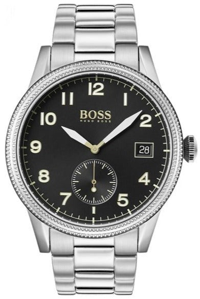  Shop Authentic Hugo Boss Legacy Black Dial Silver Steel Strap Watch for Men - 1513671 - Luxxuri