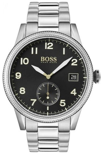  Shop Authentic Hugo Boss Legacy Black Dial Silver Steel Strap Watch for Men - 1513671 - Luxxuri