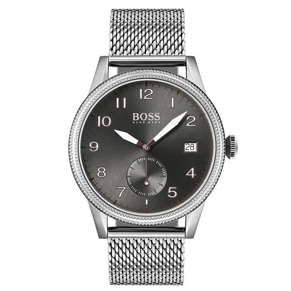  Shop Authentic Hugo Boss Legacy Grey Dial Silver Mesh Bracelet Watch for Men - 1513673 - Luxxuri