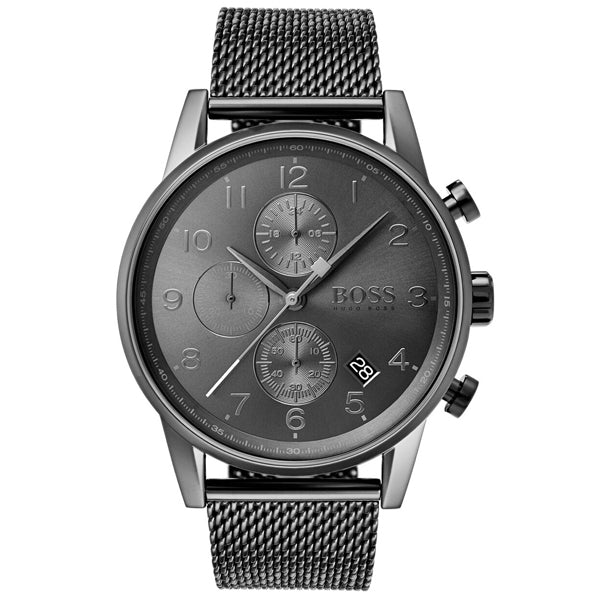  Shop Authentic Hugo Boss Navigator Grey Dial Grey Mesh Bracelet Watch for Men - 1513674 - Luxxuri