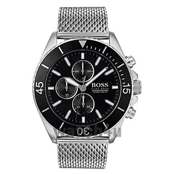  Shop Authentic Hugo Boss Ocean Edition Black Dial Silver Mesh Bracelet Watch for Men - 1513701 - Luxxuri