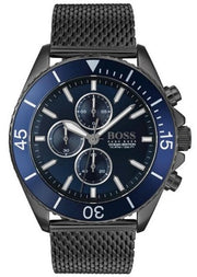  Shop Authentic Hugo Boss Ocean Edition Blue Dial Black Mesh Bracelet Watch for Men - 1513702 - Luxxuri