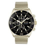 Shop Authentic Hugo Boss Ocean Edition Black Dial Gold Mesh Bracelet Watch for Men - 1513703 - Luxxuri