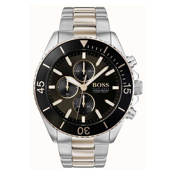  Shop Authentic Hugo Boss Ocean Edition Black Dial Two Tone Steel Strap Watch for Men - 1513705 - Luxxuri