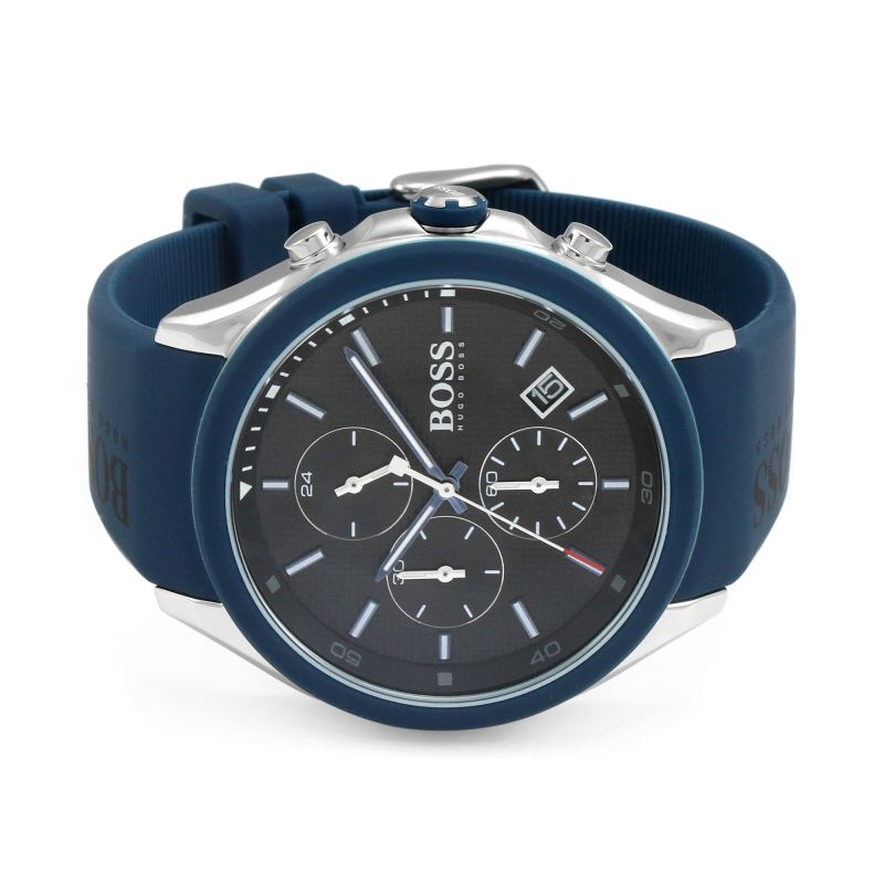 Shop Authentic Hugo Boss Velocity Black Dial Blue Rubber Strap Watch for Men - 1513717 - Luxxuri