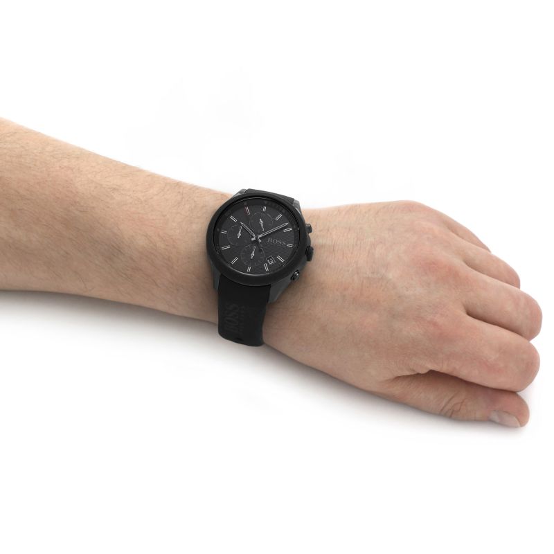  Shop Authentic Hugo Boss Velocity Black Dial Black Rubber Strap Watch for Men - 1513720 - Luxxuri